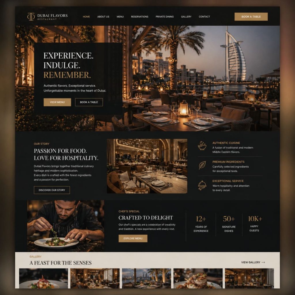 Elegant dining experience in Dubai.