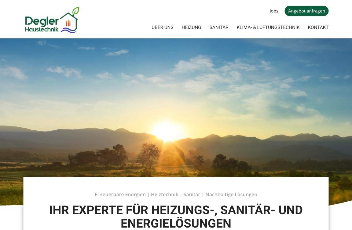 Web Design Agency Dubai – HGD Media 70 - HGD Media Dubai Web Agency Degler Haustechnik website designed by HGD Media (desktop)