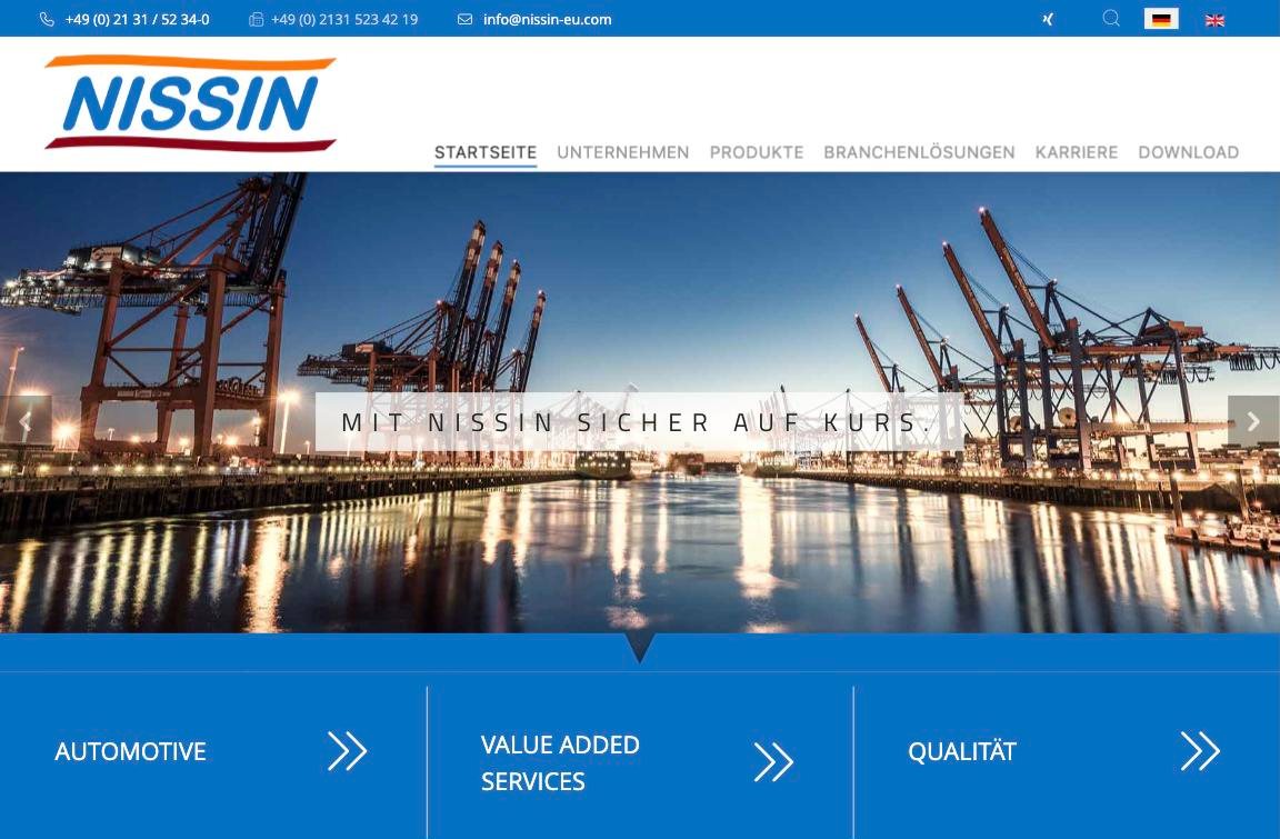 Web Design Agency Dubai – HGD Media 68 - HGD Media Dubai Web Agency Nissin Transport website designed by HGD Media (desktop)