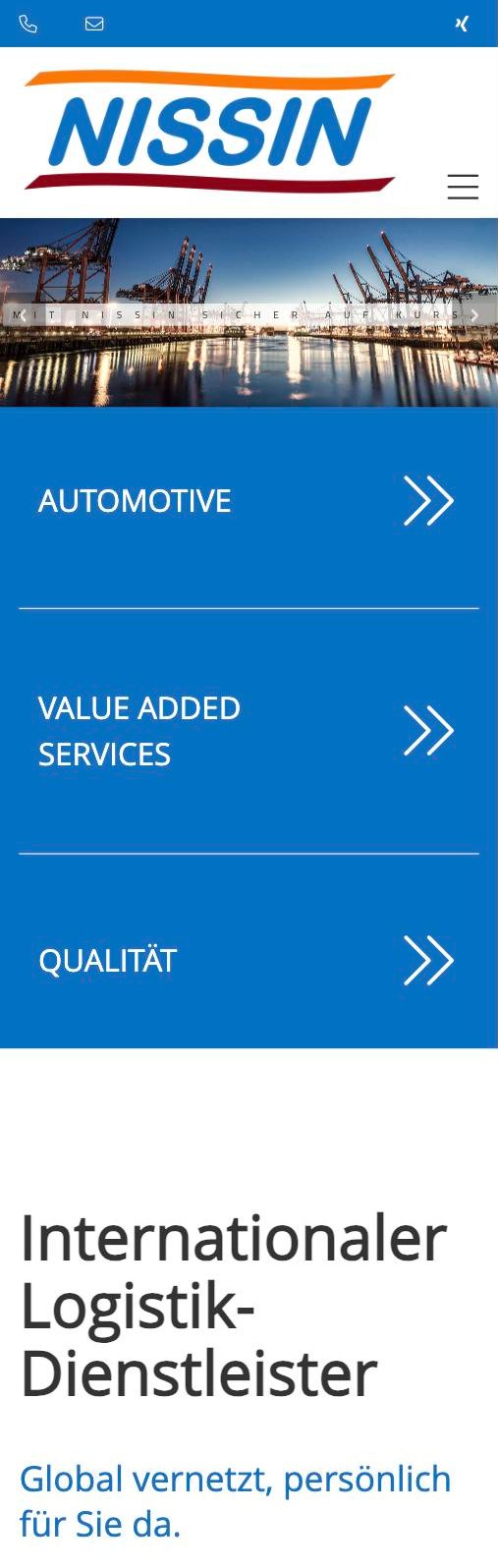 Web Design Agency Dubai – HGD Media 69 - HGD Media Dubai Web Agency Nissin Transport website designed by HGD Media (mobile)
